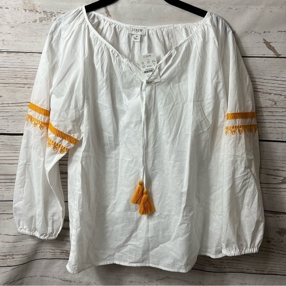 Nwt J. Crew Raglan Cotton Popover Embroidered Top - Picture 6 of 11